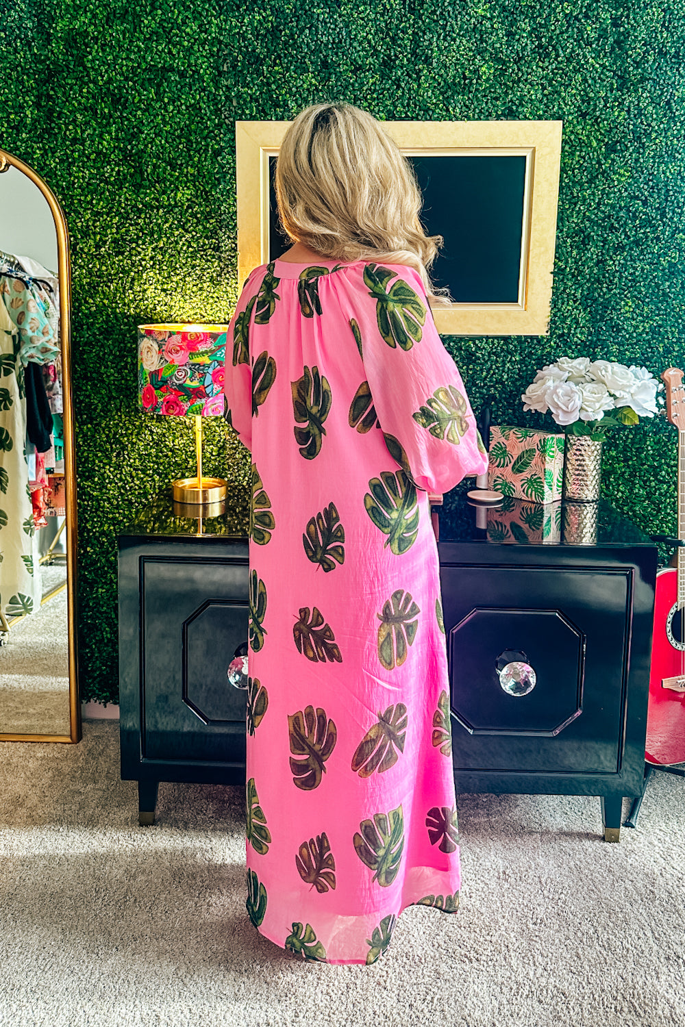 Pink Palmetto Caftan