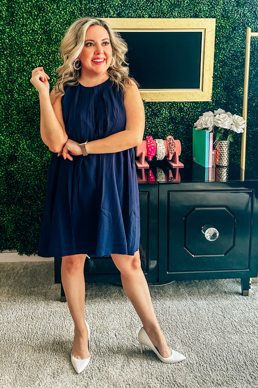 Gracie Navy Blue Swing Dress