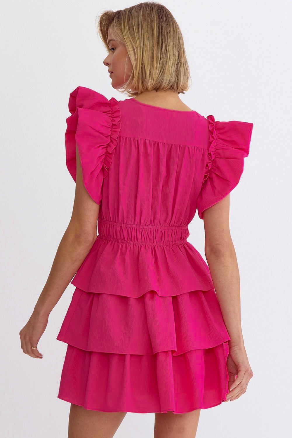 "Camellia" Pink Ruffled Dress