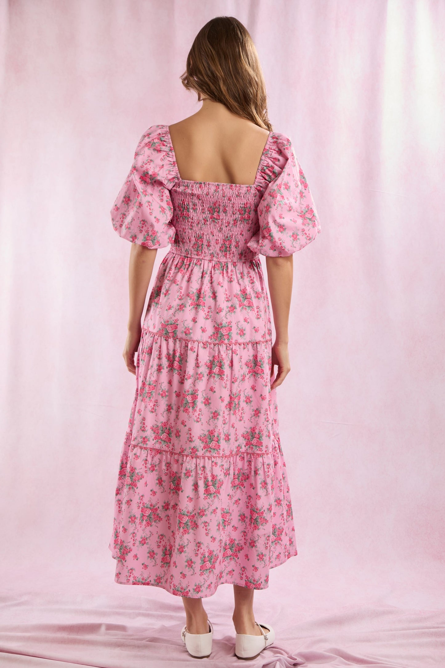Bows & Bloom Puff Sleeve Dress