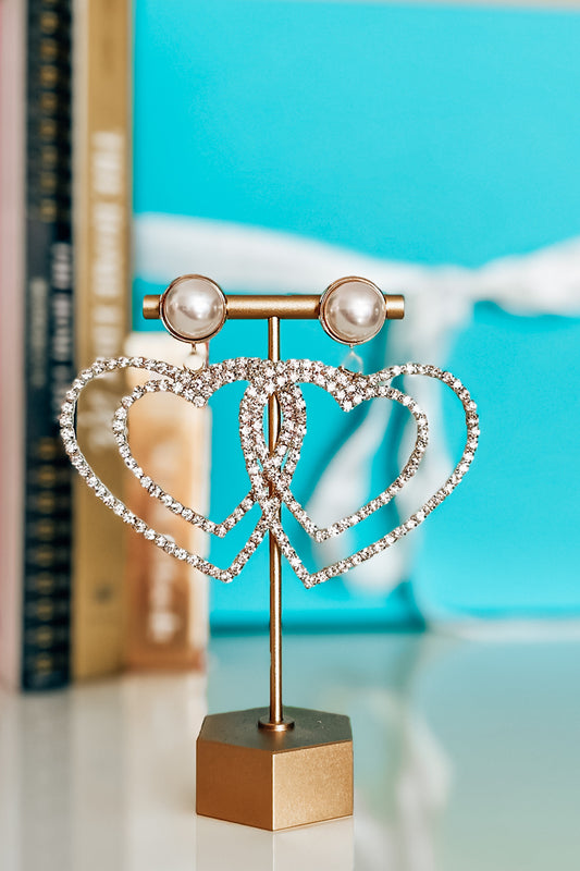 Crystal Double Heart Earring