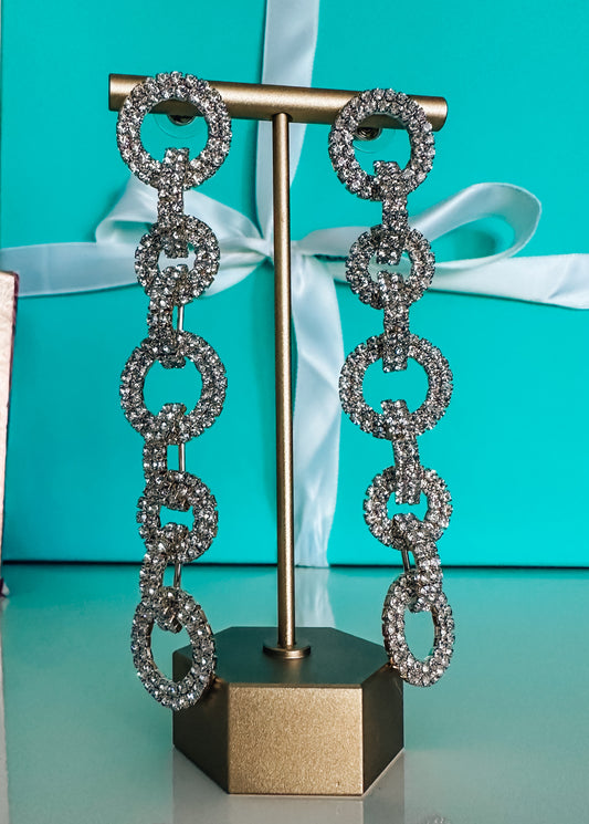 Crystal Gold Chain Earring