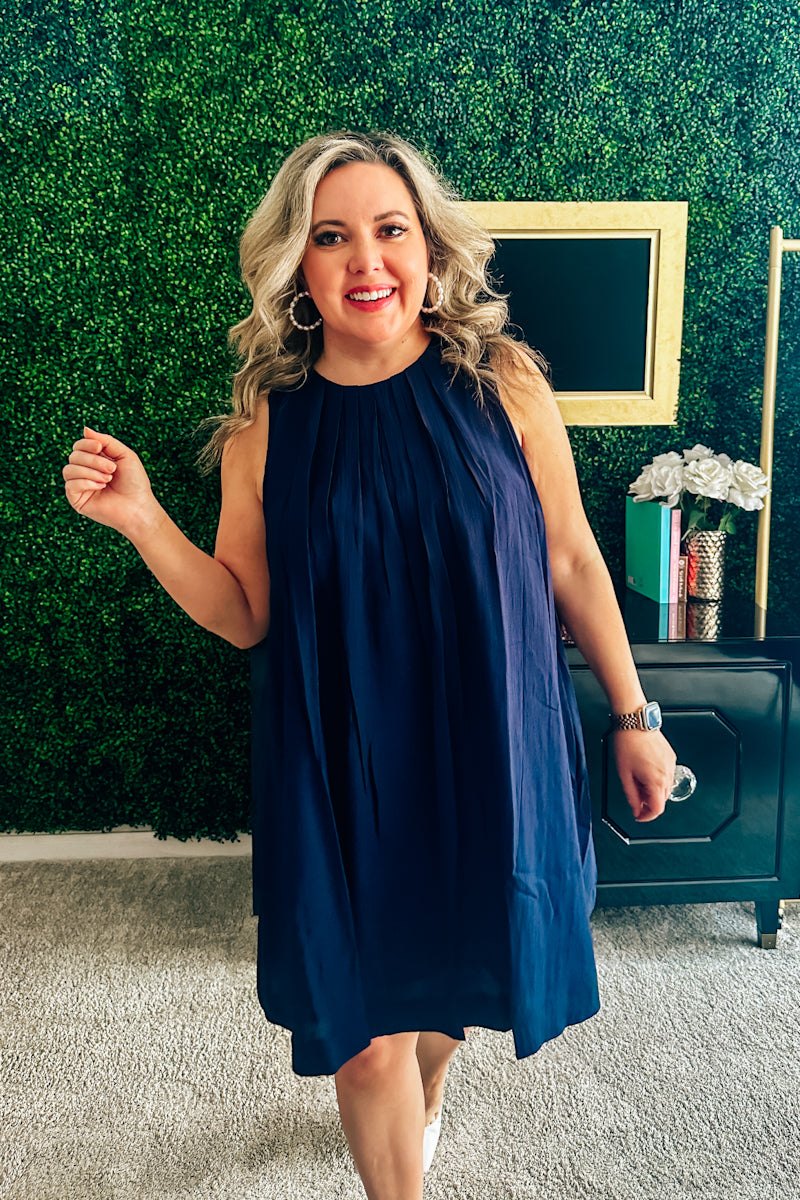 Gracie Navy Blue Swing Dress