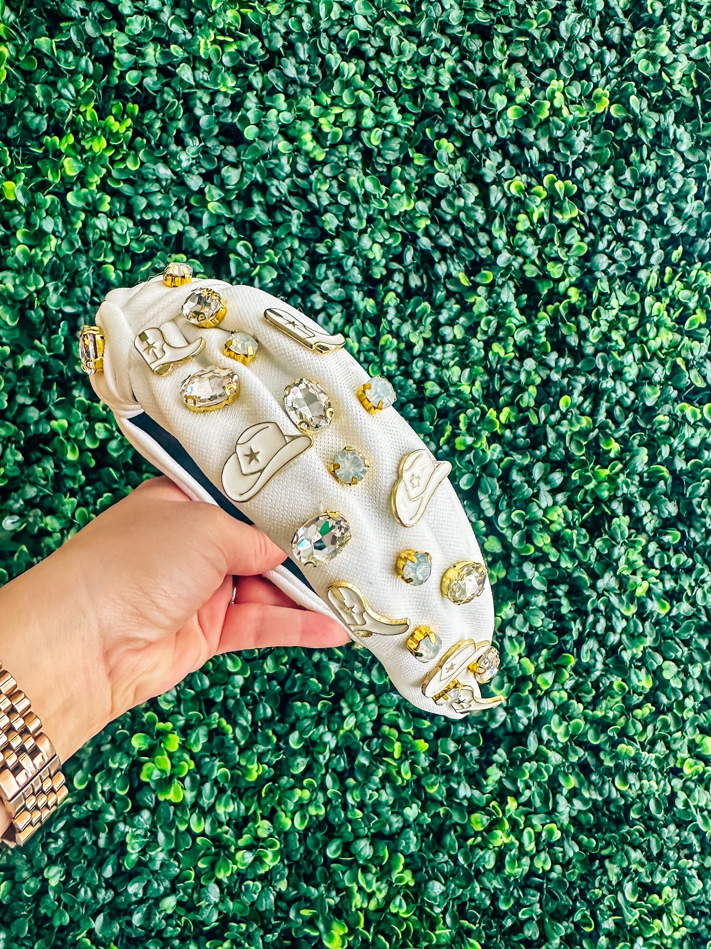 White "Rodeo Nights" Knotted Headband