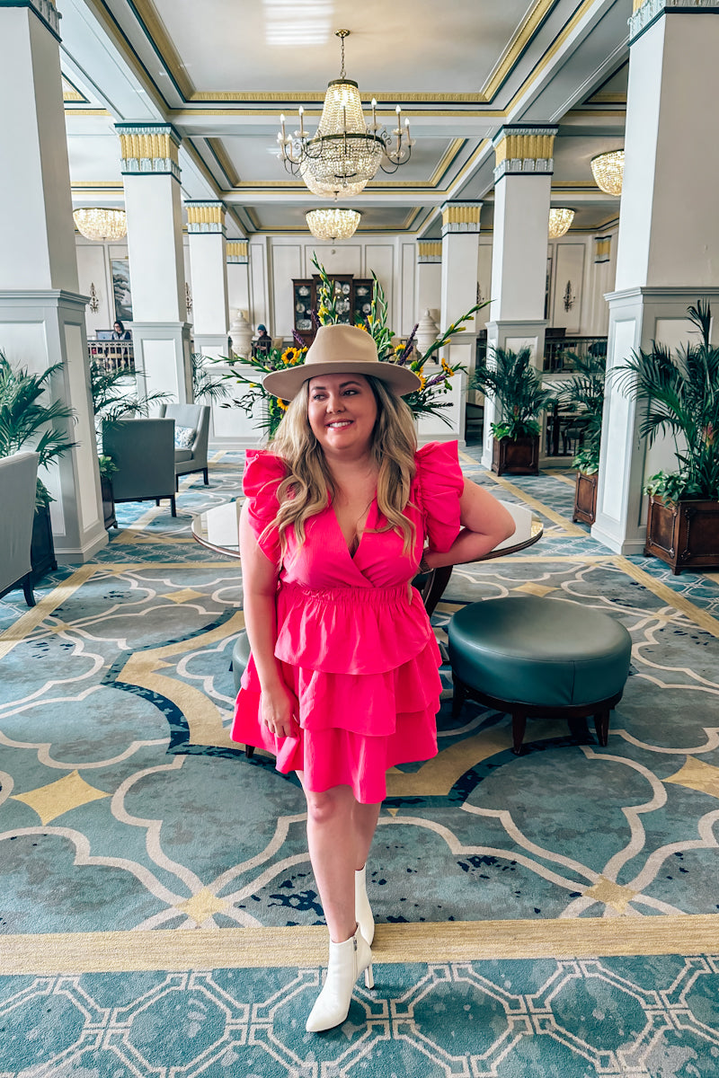 "Camellia" Pink Ruffled Dress