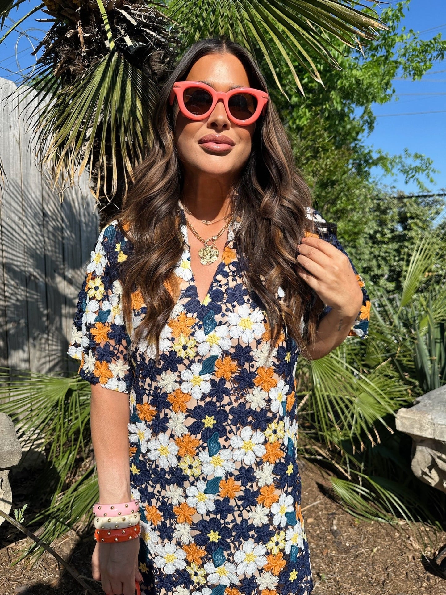 BuddyLove Lulu Short Sleeve Mini Caftan - Navy Blaze