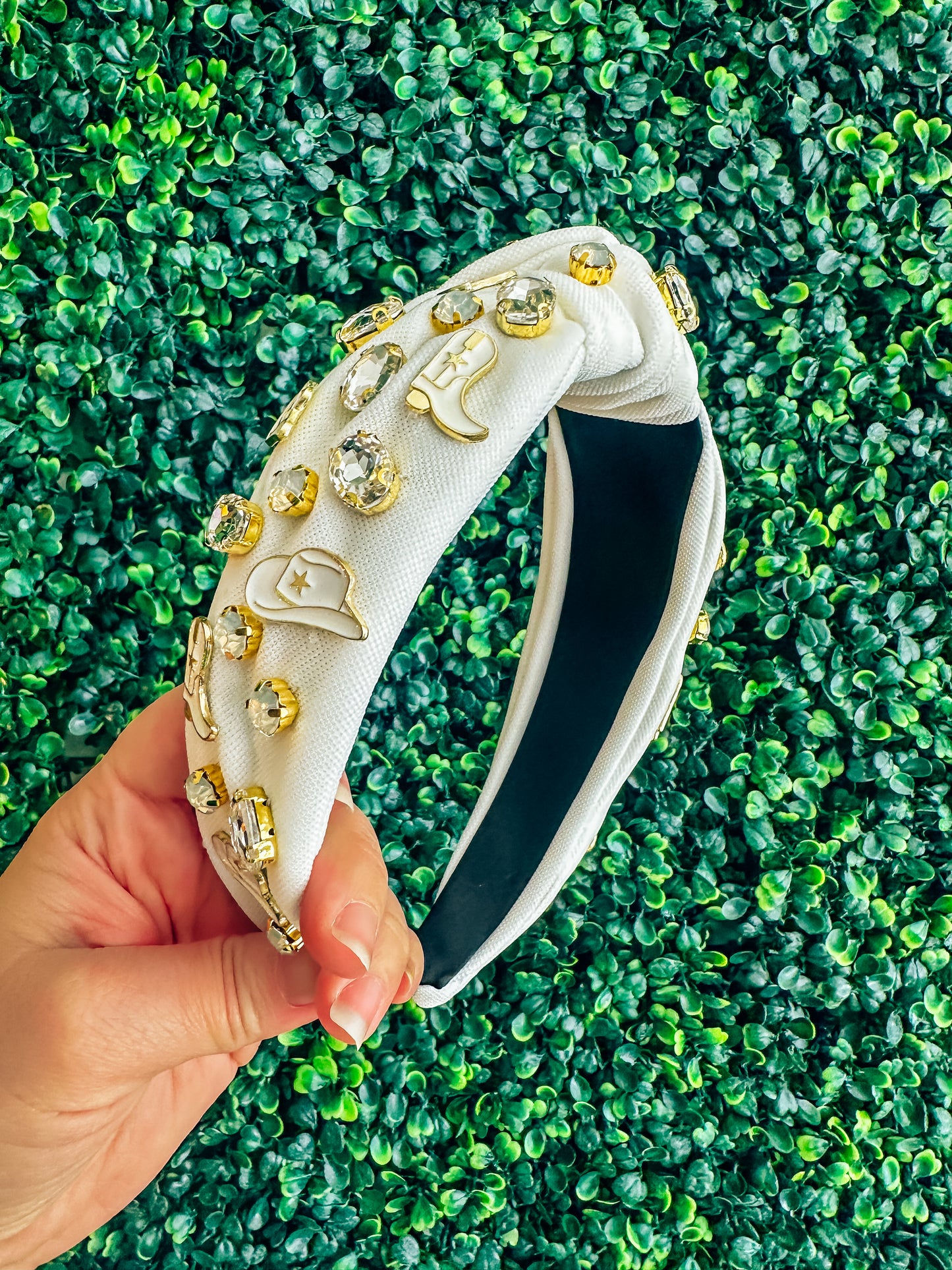 White "Rodeo Nights" Knotted Headband