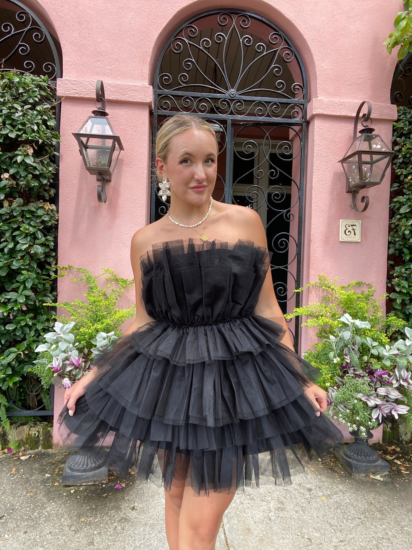 "Main Character" Black Tiered Tulle Dress