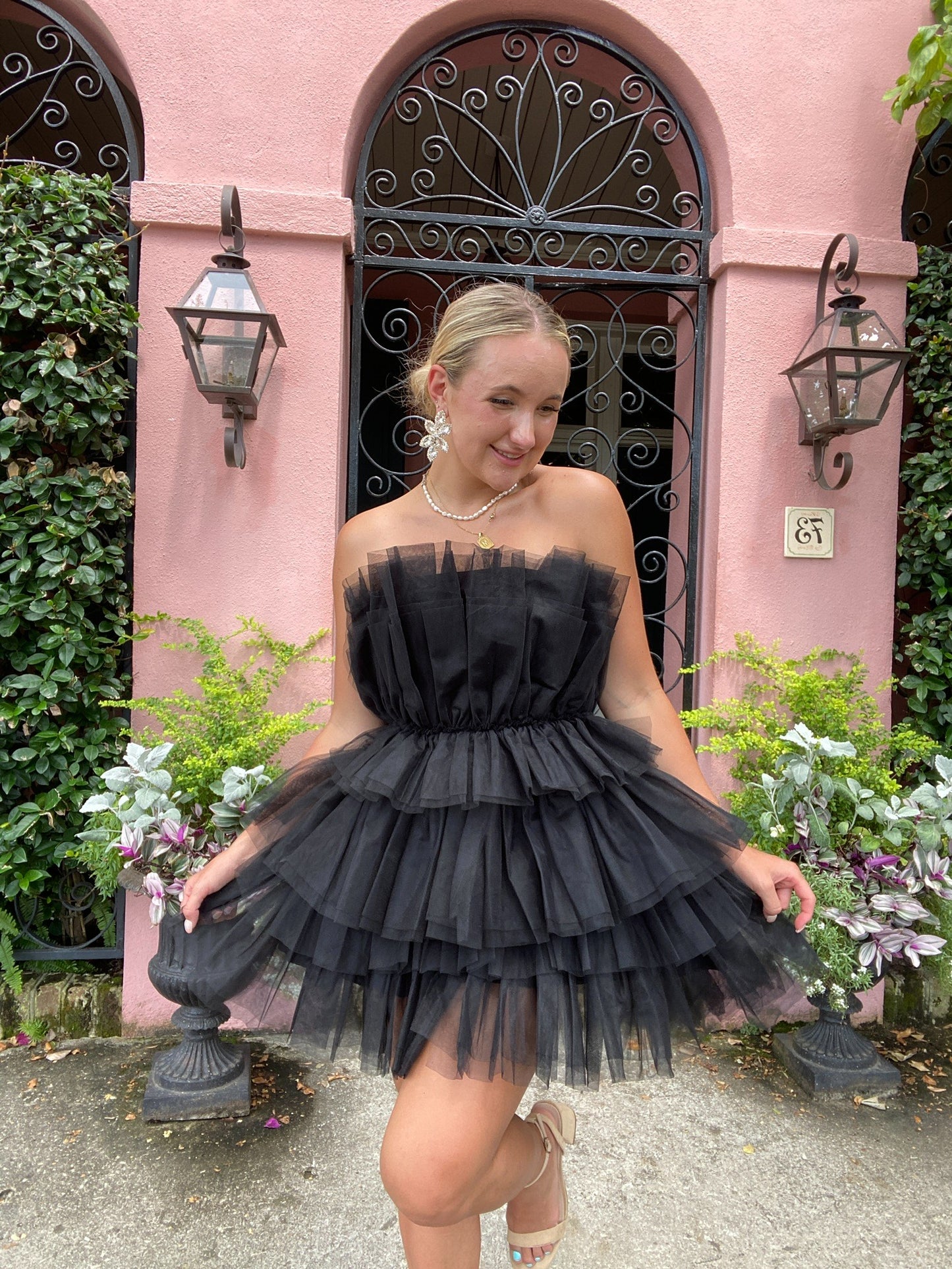 "Main Character" Black Tiered Tulle Dress