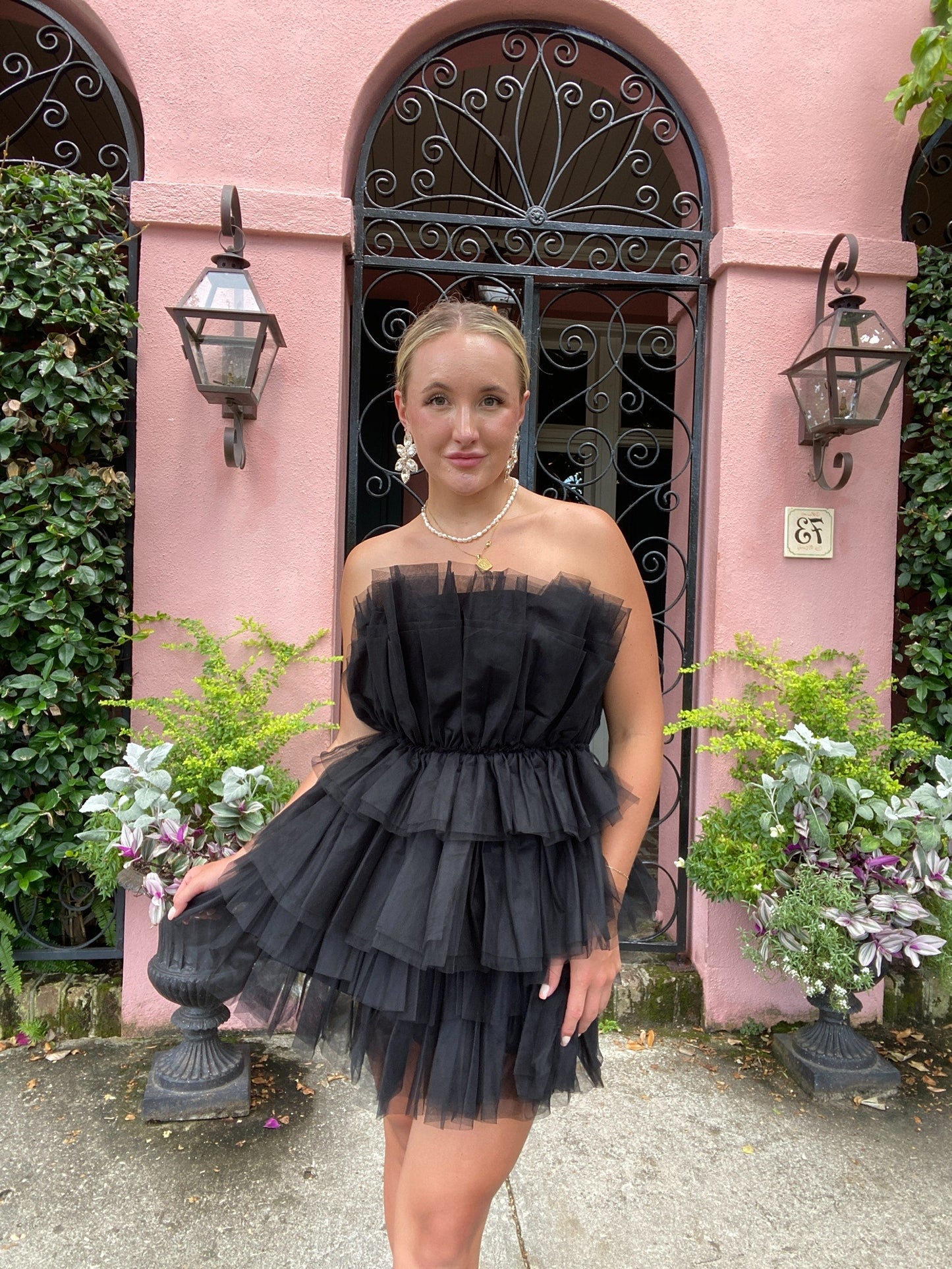 "Main Character" Black Tiered Tulle Dress