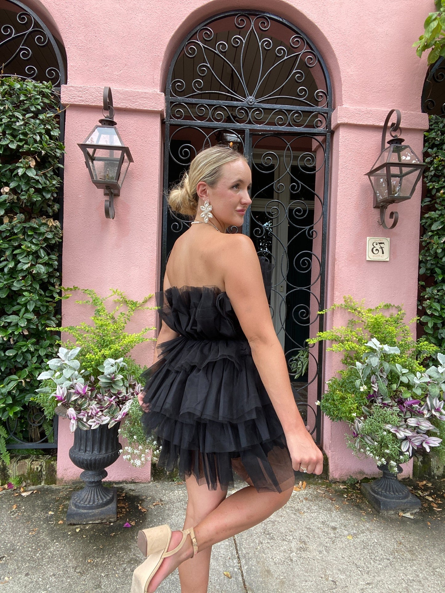 "Main Character" Black Tiered Tulle Dress