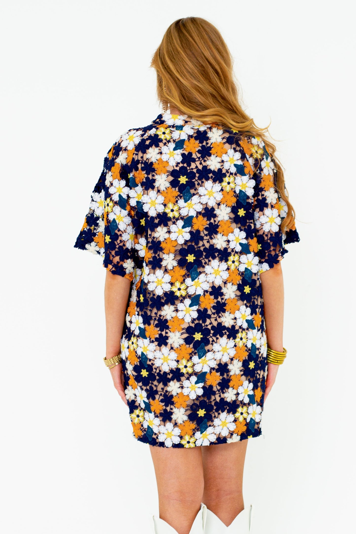 BuddyLove Lulu Short Sleeve Mini Caftan - Navy Blaze
