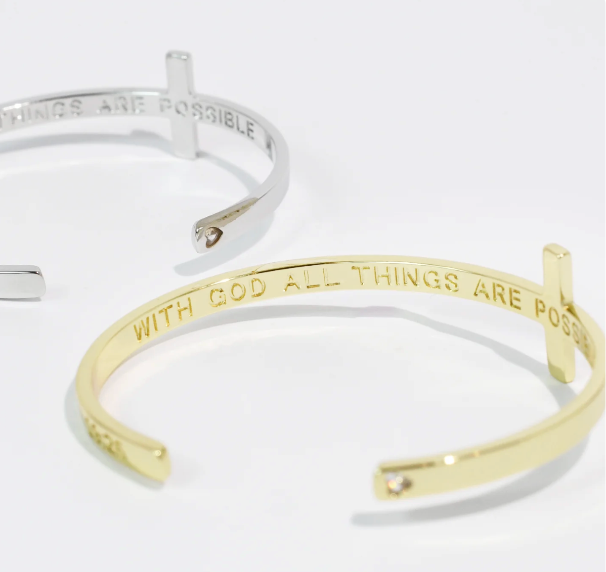 "With God All Things Are Possible" Bangle Bracelet