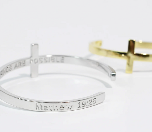 "With God All Things Are Possible" Bangle Bracelet