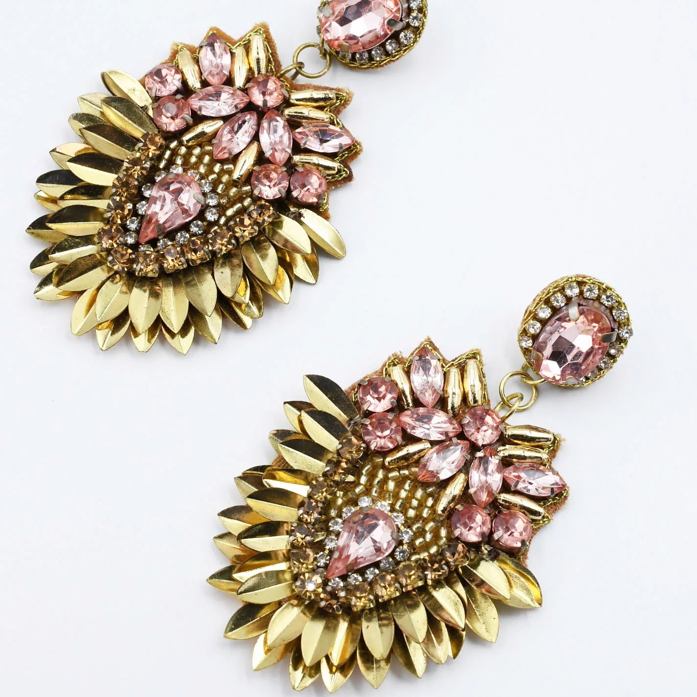 Pink Rhinestone Sparkle Earrings