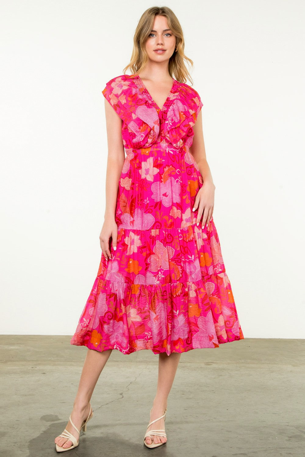 Franny Flutter Sleeve Floral Dress