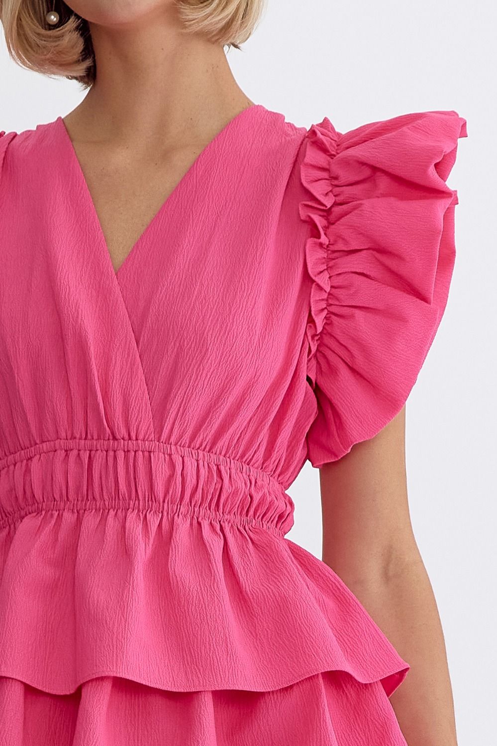 "Camellia" Pink Ruffled Dress