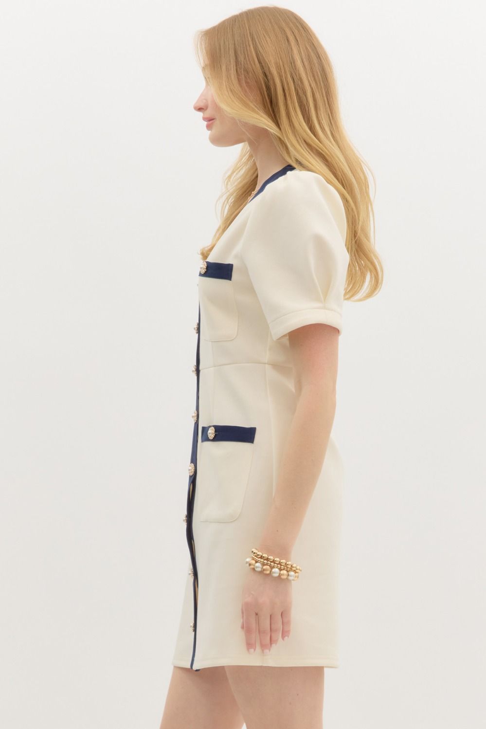 Colette Ivory Button-Up Dress