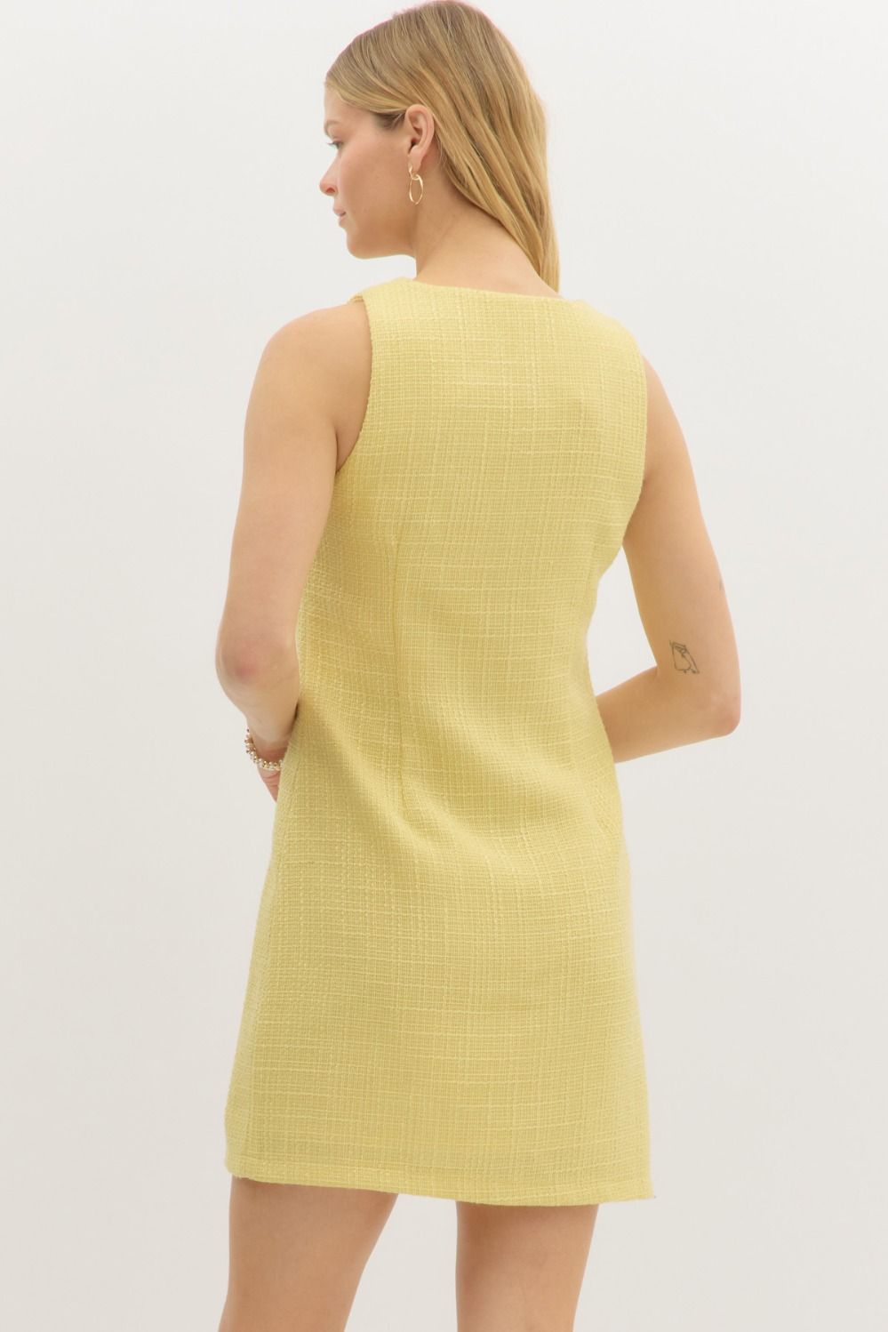 Alexis Butter Yellow Tweed Dress