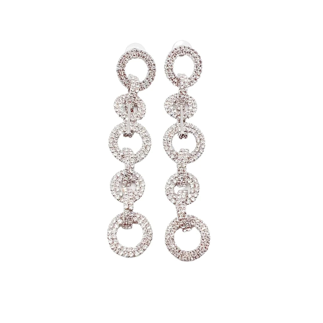 Crystal Silver Chain Earring