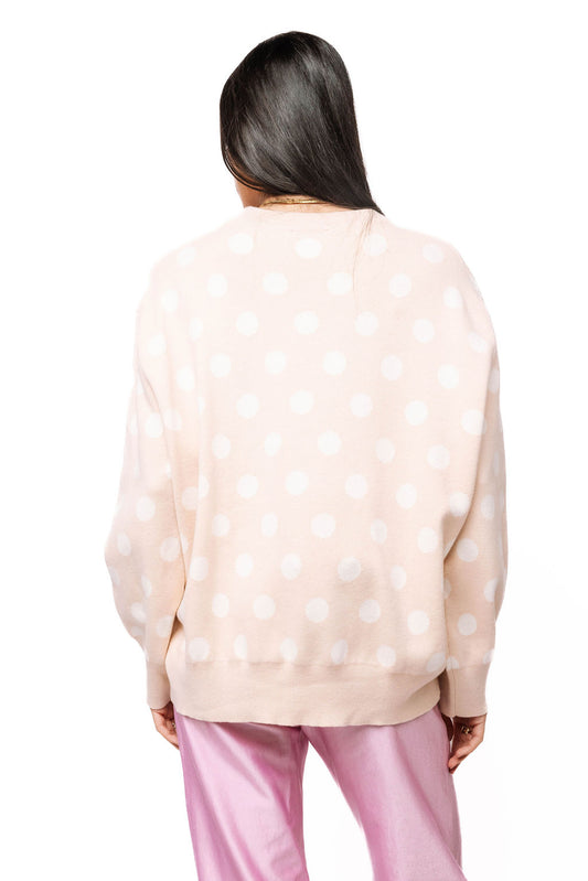 Queen of Sparkles Tan Polka Dot Horse with Rose Wreath Sweater