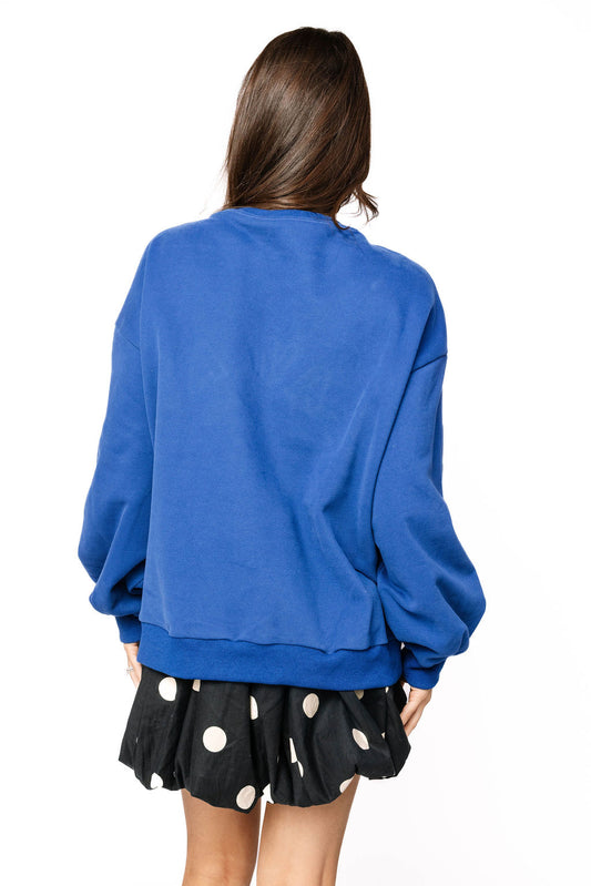 Queen of Sparkles Dark Blue Caviar Sweatshirt