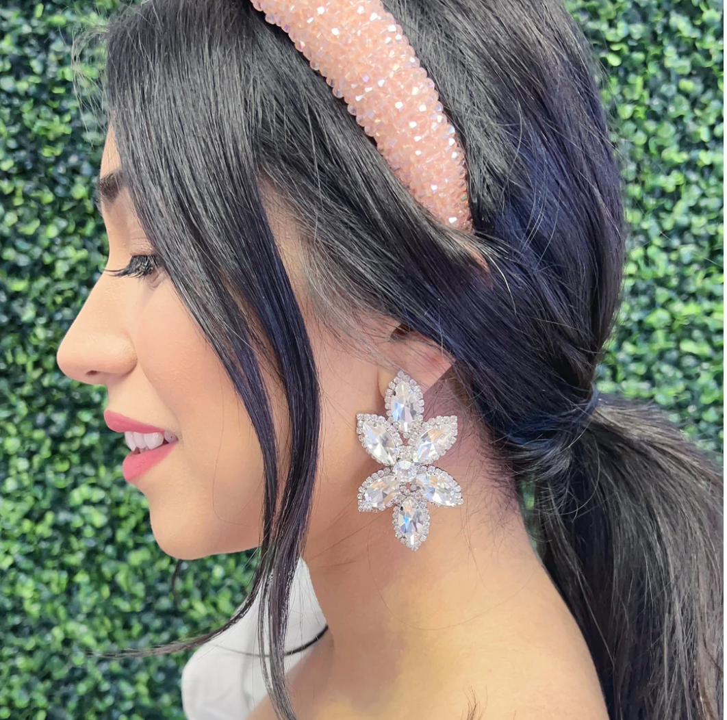 "Glenda" Glam Rhinestone Earrings
