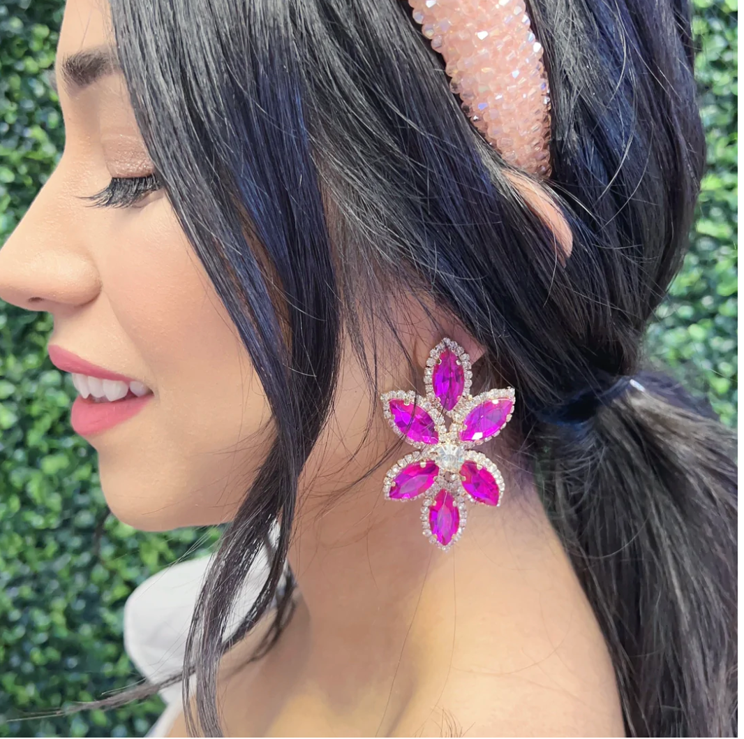 "Glenda" Glam Fuchsia Earrings