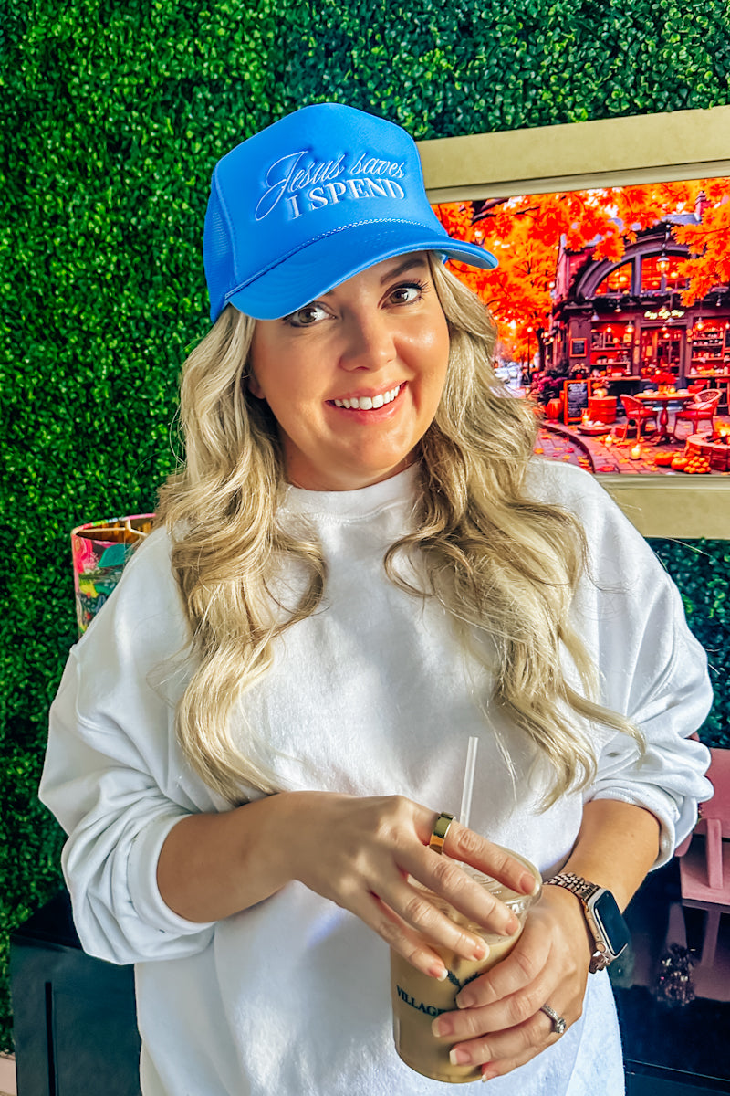 "Jesus Saves; I Spend" Hat