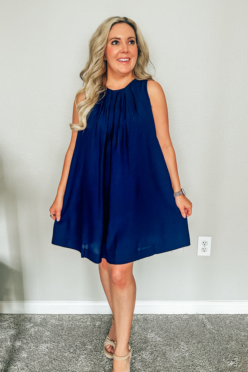 The Jubilee Navy Blue Swing Dress
