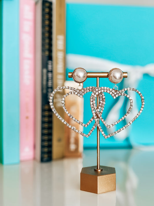 Crystal Double Heart Earring