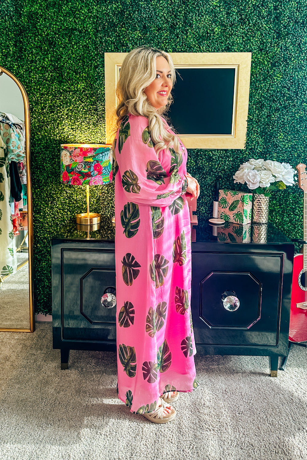 Pink Palmetto Caftan
