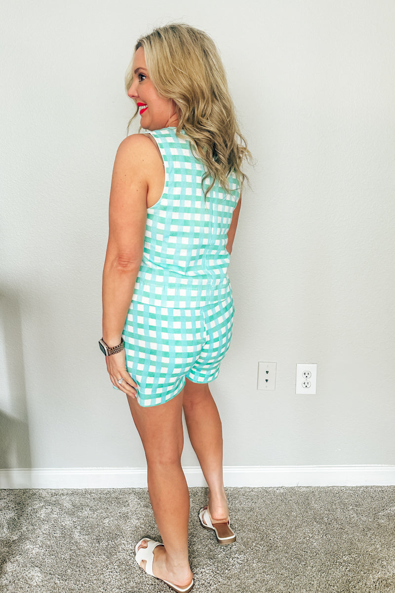 The Mint Julep Gingham Short Set