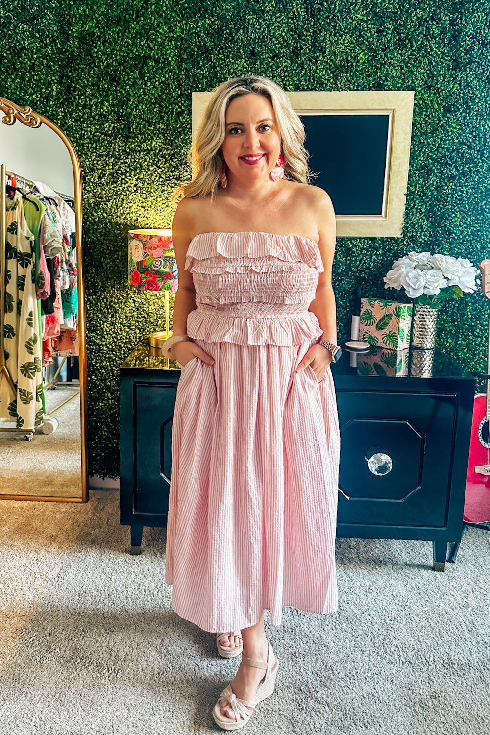 Blushing Boardwalk Stripe Dress