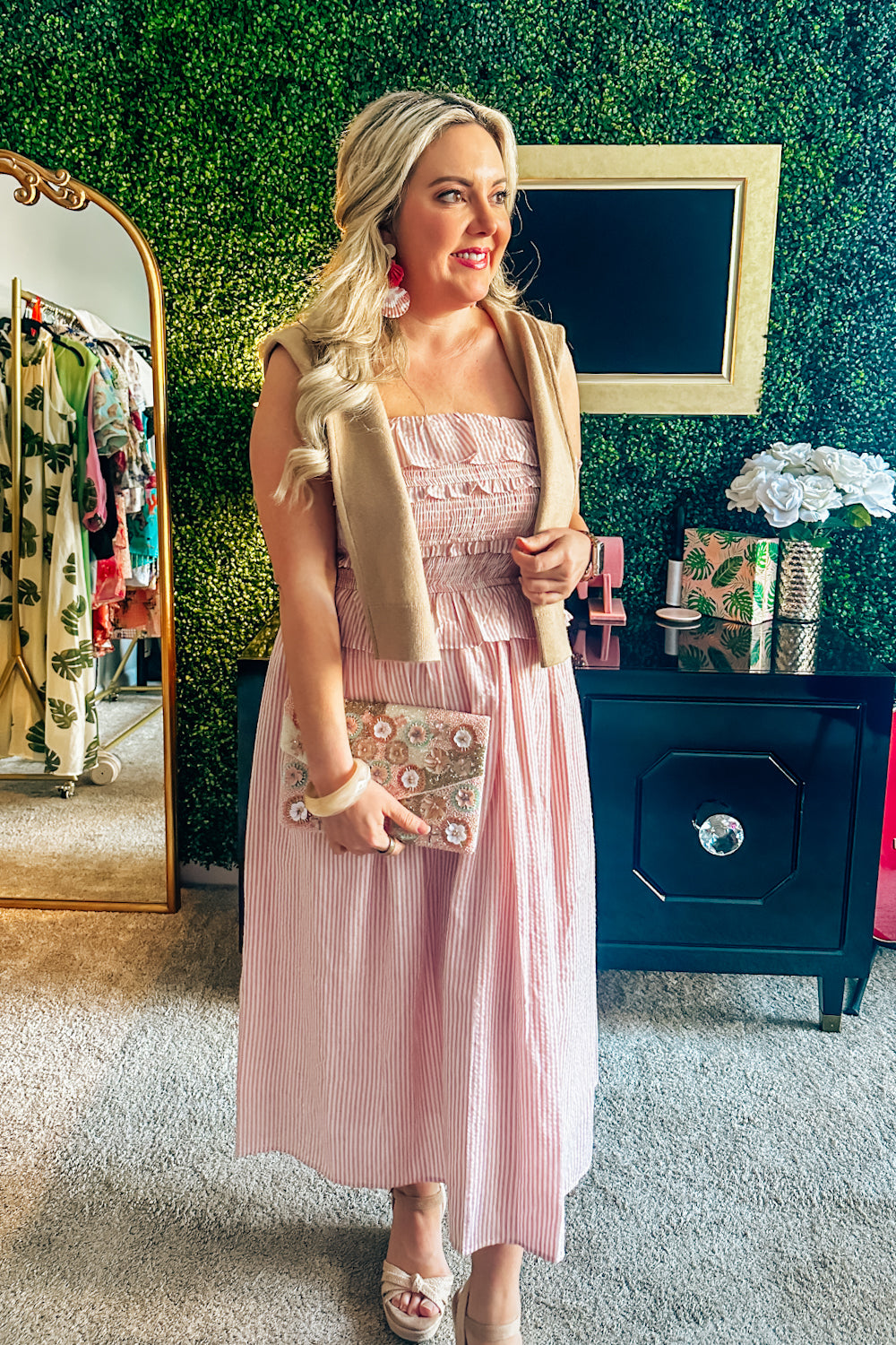 Blushing Boardwalk Stripe Dress
