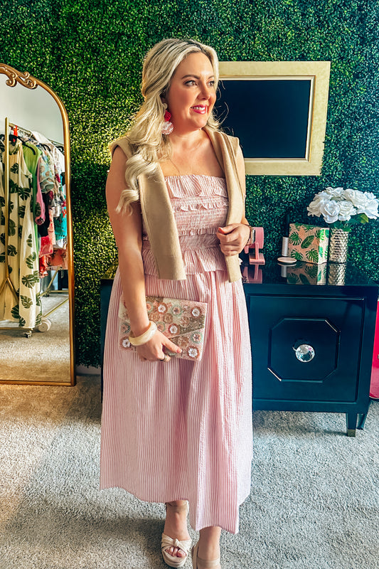 Blushing Boardwalk Stripe Dress