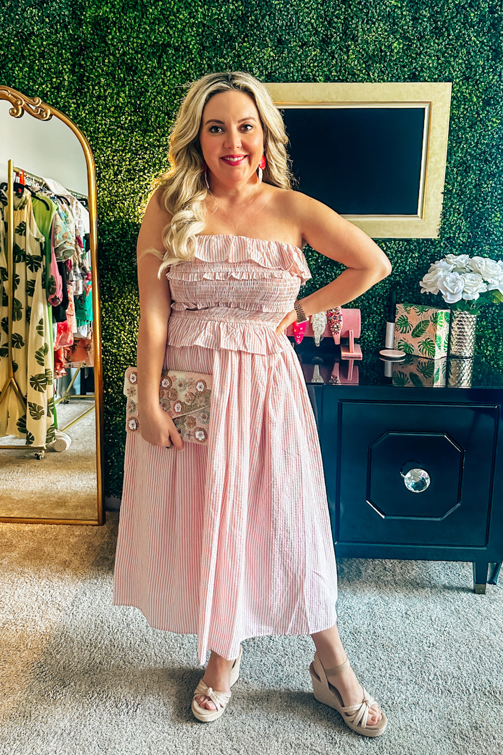 Blushing Boardwalk Stripe Dress