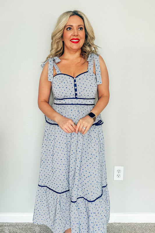 The Old Glory Peplum Midi Dress