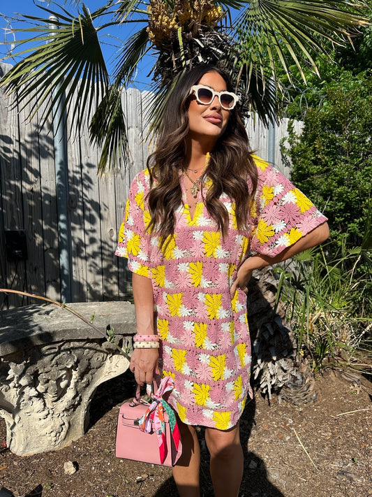 BuddyLove Lulu Short Sleeve Mini Caftan - Sunny Daze