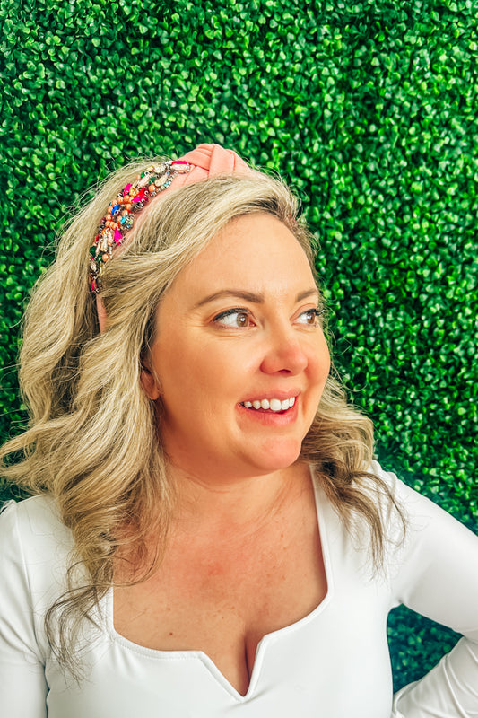 "Christina" Gem Light Pink Headband