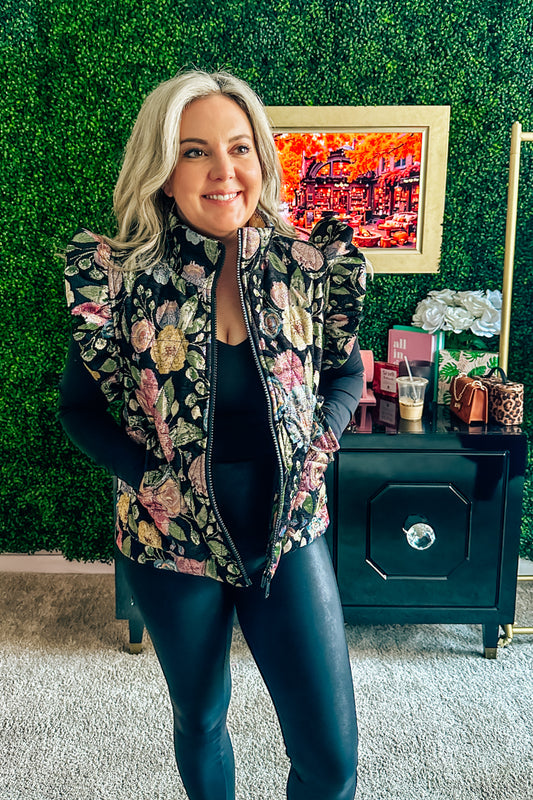 Rosewood Tapestry Puffer Vest