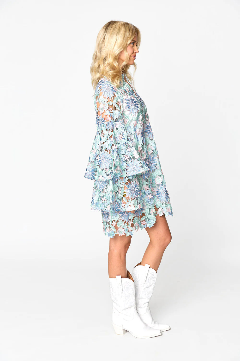 BuddyLove Gayle Long Sleeve Mini Dress in Bellflower