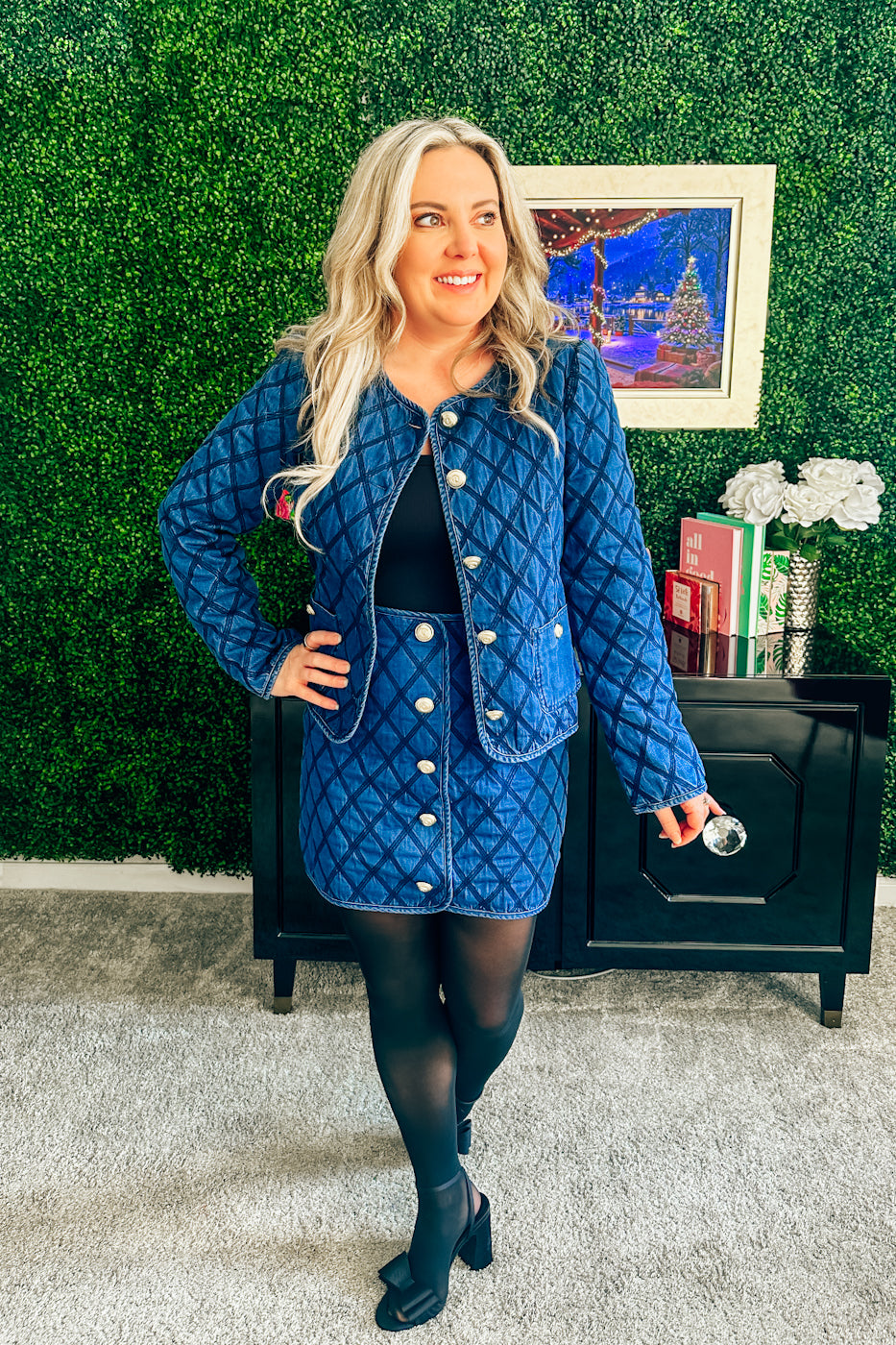 The Chateau Indigo Denim Quilted Jacket