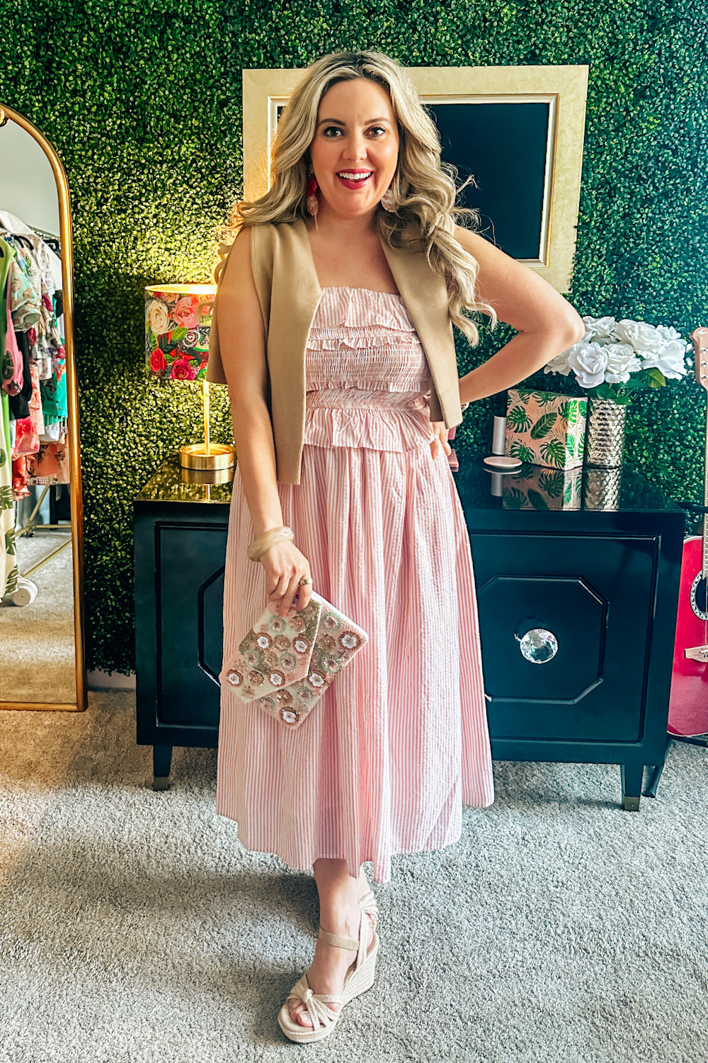 Blushing Boardwalk Stripe Dress