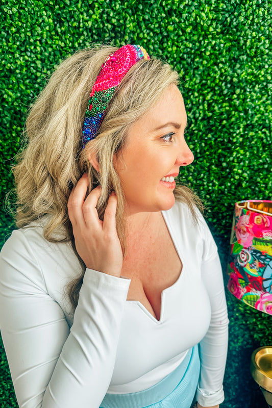 All That Glitters Headband - Pink