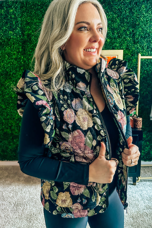 Rosewood Tapestry Puffer Vest