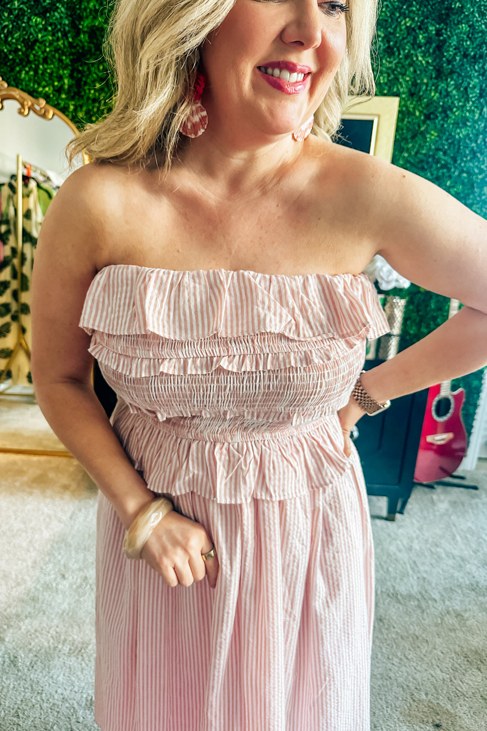 Blushing Boardwalk Stripe Dress
