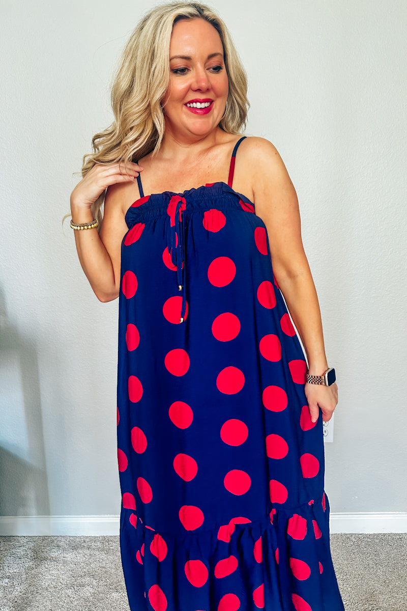 The Grandstand Polka Dot Midi