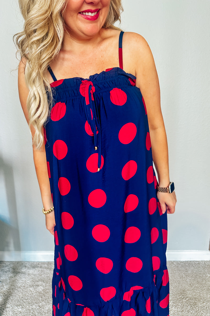 The Grandstand Polka Dot Midi