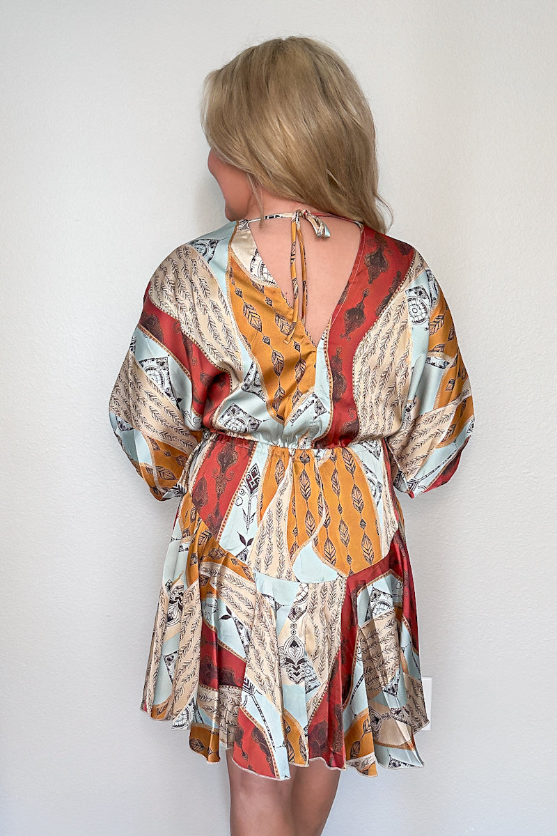 The Paisley Satin Scarf Dress